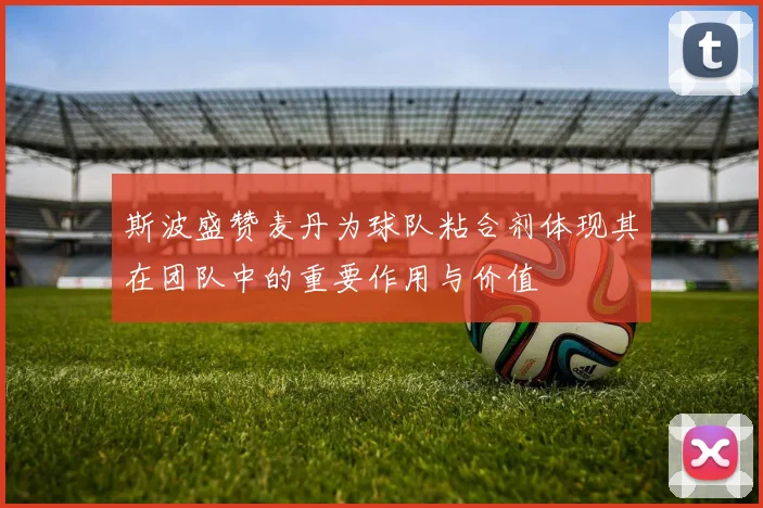 斯波盛赞麦丹为球队粘合剂体现其在团队中的重要作用与价值